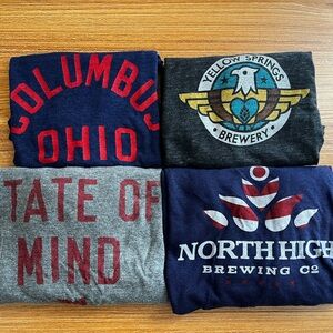 Lot of 4 Ohio/Columbus/Brewery T-Shirts